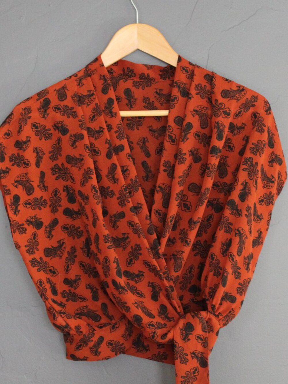 Rust orange wrap crop top